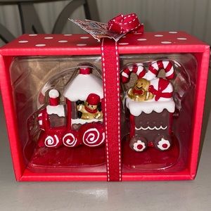 Blue Sky Gingerbread Train S&P Shakers